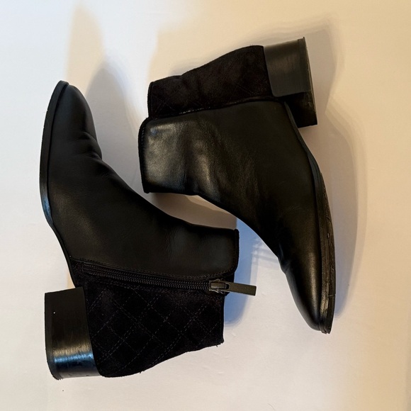 AQUATALIA SHOES ANKLE BOOTS BOOTIES BLACK LEATHER SUEDE SIDE ZIP ITALY SIZE 7 - Picture 7 of 13